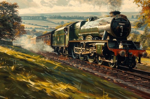 Steam train canvas - steam, picture