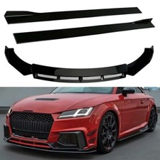 For Audi TT 05-2022 Front Bumper Lip Splitter Spoiler + Side Skirts Body Kit
