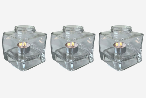 Clear glass candle holders - clear,