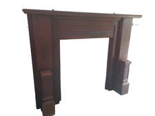 Antique Arts and Crafts Mahogany Fire Surround 