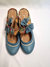 STACCATO Pavers Slip on Leather Shoes Mules Wedge Heels Size UK 3 EU 36