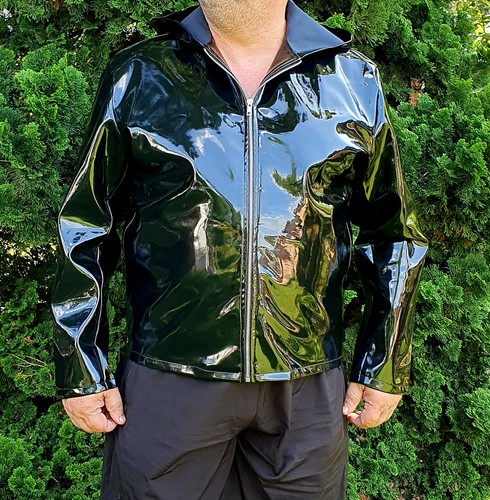 Patent jacket hoodie - jacket,
