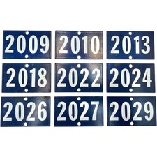 Vintage French Enamel Number Sign Plaque 2009–2029 Gatepost, Apartment Number