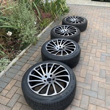 20" Velare VLR11 Alloy Wheels 5x120 WIDER REAR BlackPol fit VW Transporter T5 T6