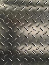 CHECKER - PLATE PVC RUBBER BLACK GARAGE FLOORING MATTING 2M WIDE X 2.5MM THICK 