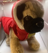 Pug Dog Black Plush  Build A Bear Vgc  + Removal   Dog Coat Preloved Vgc Puppy