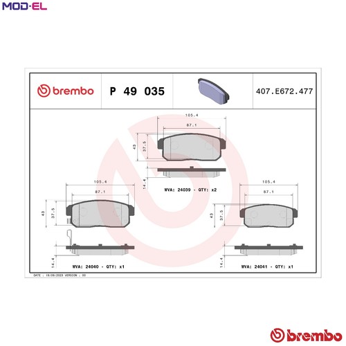 Brake pad set disc - set,