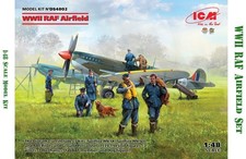 1:48 WWII RAF Airfield Spitfire Mk.IX,  Mk.VII, Pilots & Ground Personnel by ICM