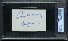 Anthony Hopkins signed autograph 2x3.5 Cut Actor Silence of the Lambs PSA Slab