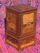 Antique 1920s Japanese Marquetry Cigarette Box Inlay Door Zougan-Zaiku