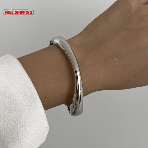 Chunky wide metal cuff - wide,