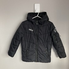 Replay Kids Puffer Coat Jacket Boys Age 12 Years Black Nylon Hooded