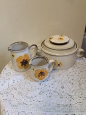 RETRO DENBY MINSTREL 2 PINT CASSEROLE POT  with GRIP HANDLES   *OVEN TO TABLE*