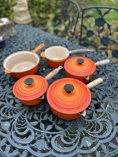 Le Creuset Pan Set Volcanic Orange 3 Lids Size 16,18,20, 22 (no Lid) MilkPan 16