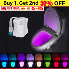 LED Toilet Bathroom Night Light PIR Motion Activated Seat Sensor 8Color Changing