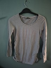 Blooming Marvellous Size S Small White Stripe Long Sleeve T-shirt Top (125/130/)