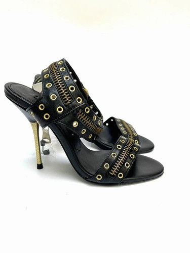 Zara leather black high heel - black,