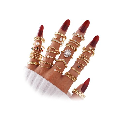 Knuckle rings set gold silver - rings,