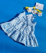 Build A Bear Blue Floral Dress With Pretty Daisy Chain  Headband BNWT Easter 