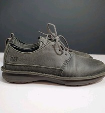 CAT Caterpillar Grey Soft Leather Mens Shoes UK 10 Casual Walking Hiking Light
