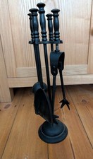 Companion Fire Side Set In Black With 4 X Tools 16"