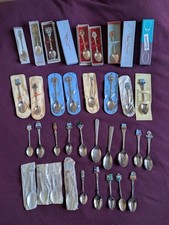 Job Lot 36 Souvenir Spoons Collectable Silver Plate