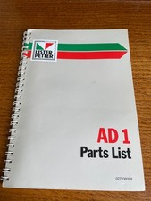 Lister Petter AD1 Diesel Engine Parts List