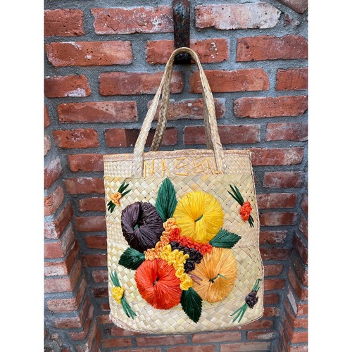 Vintage raffia straw shoulder - vintage,