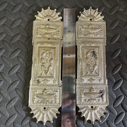 Pair antique cast brass - pair,