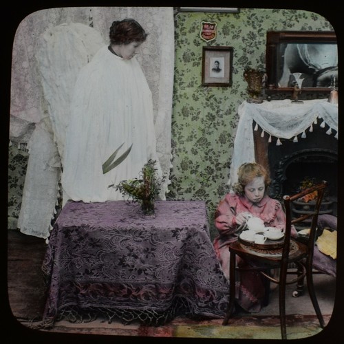 Antique magic lantern slide - magic,