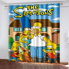 The Simpsons 3D Cartoons Bedroom Curtains Ring Blackout Door Decor UV Protect