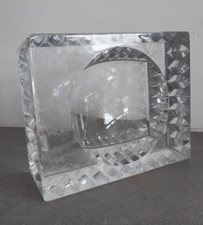 Sven Palmqvist Orrefors Expo P548 Cut Glass Ashtray or Sculpture Engraved Deco