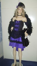 Ladies Saloon Girl Can Can Burlesque Western Purple Fancy Dress Costume 12-14