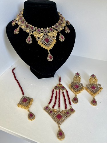 Gold polki jewellery set - polki,