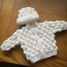 Hand Knitted Baby Cardigan And