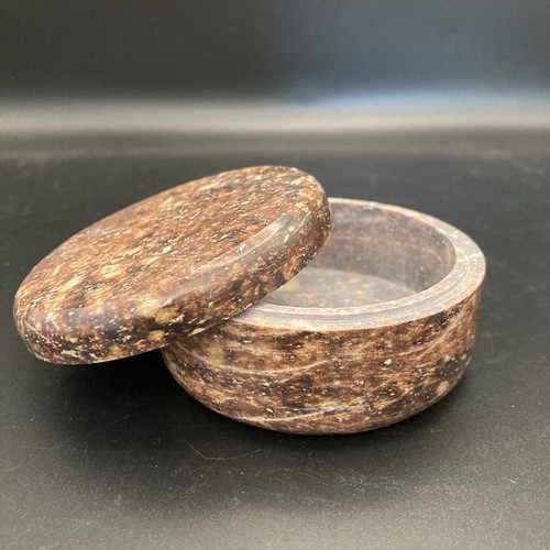 Soapstone trinket box round - trinket,