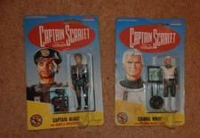Vintage 1994 Captain Scarlet Col White, and  Capt Black Carded