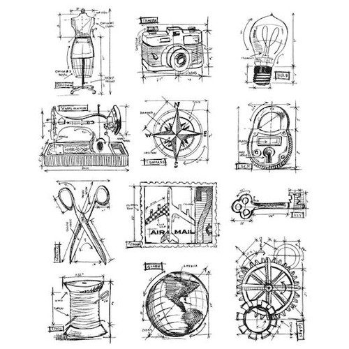 Tim holtz cling rubber stamps - tim,