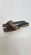 Vince Snake Skin Slip Sandals Leather Sloes Eur 38.5 UK 5.5 square toes