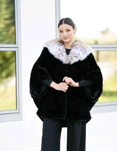 Luxury blackglama fur cape - blackglama,