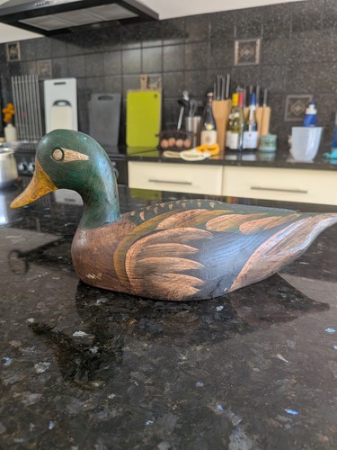 Vintage hand carved painted - &,