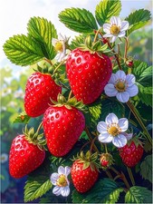 Tile Mural Red Strawberries