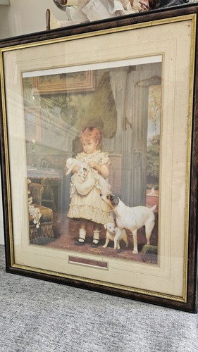 Vintage framed print puppy - framed,