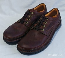 Clarks Mens 'Nature Three' Mahogany Brown Leather Shoes UK Size 9.5G