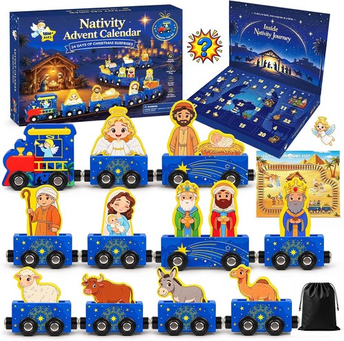 Kids wooden nativity train - kids,