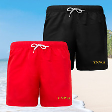 YNWA Print Liverpool Swimming Swim Gym Sport Shorts BLACK & RED - All Sizes
