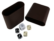 Replacement Backgammon Dice Set & Dice cups- White Doubling Cube - Cream & Black