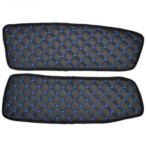 Black blue stitch door panel - door,