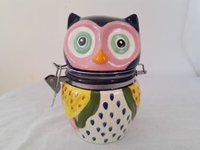 Ceramic Owl Jar Container Bird