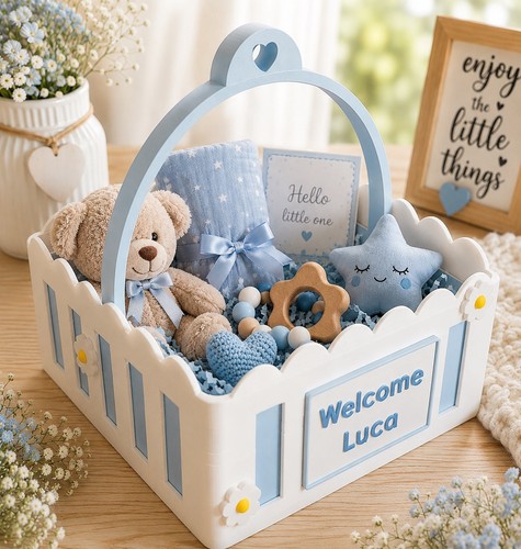 Personalised baby gift basket - gift,